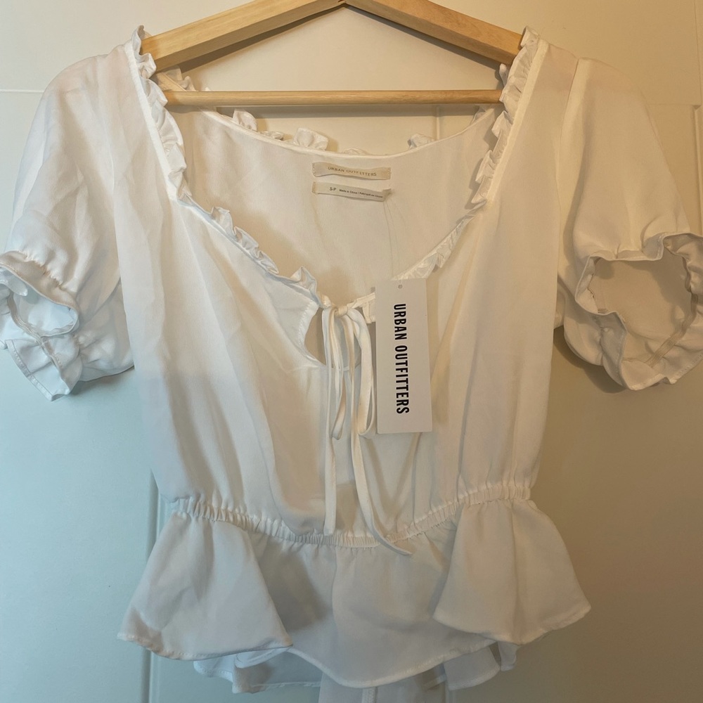 Urban outfitters white peasant top NWT
